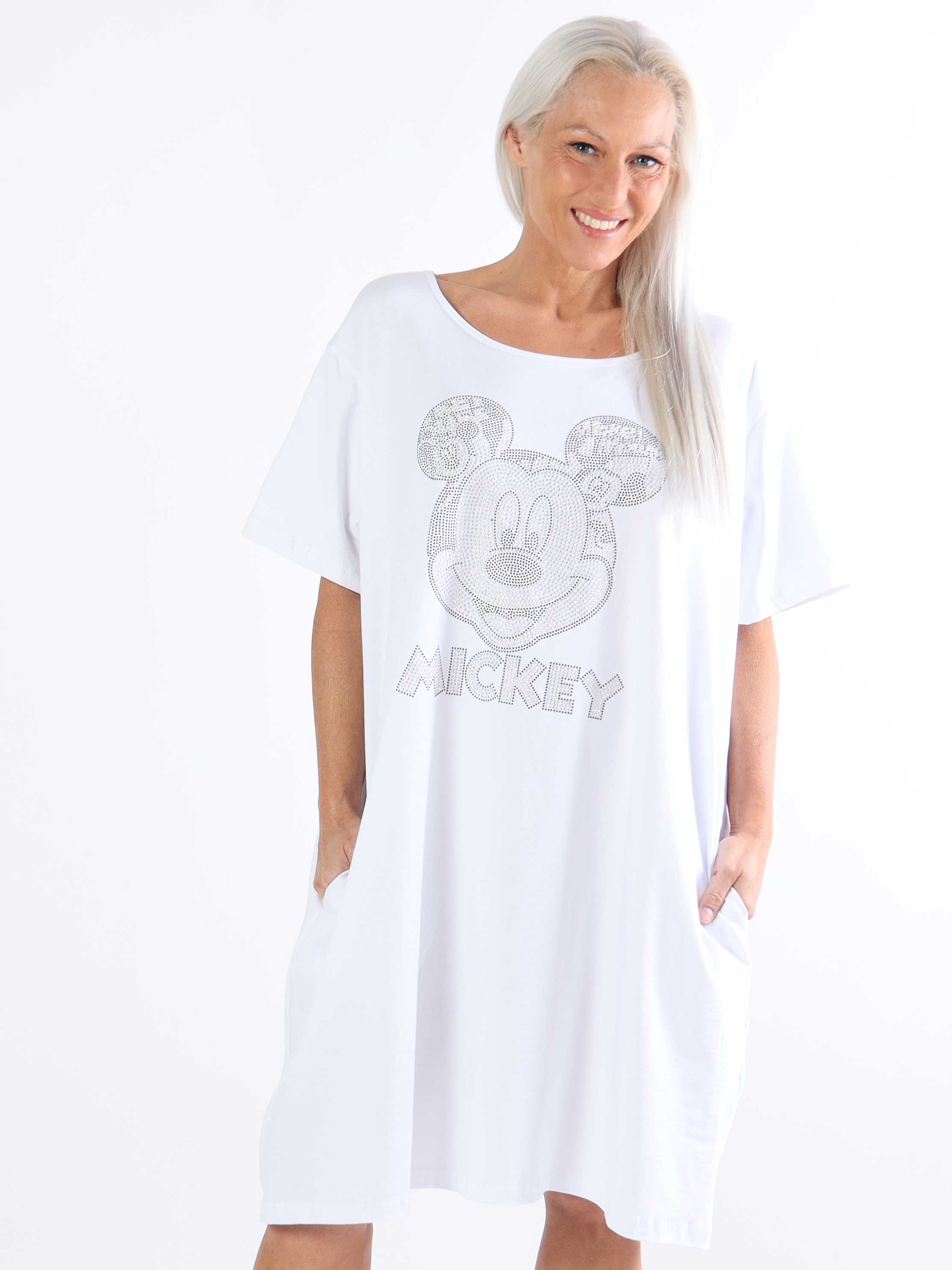 Mickey Dress - Plus size t-shirt kjole i bomuld med similisten